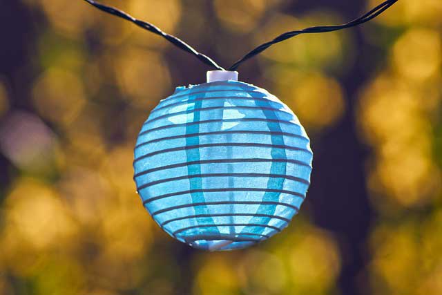 Lampion Licht Blau